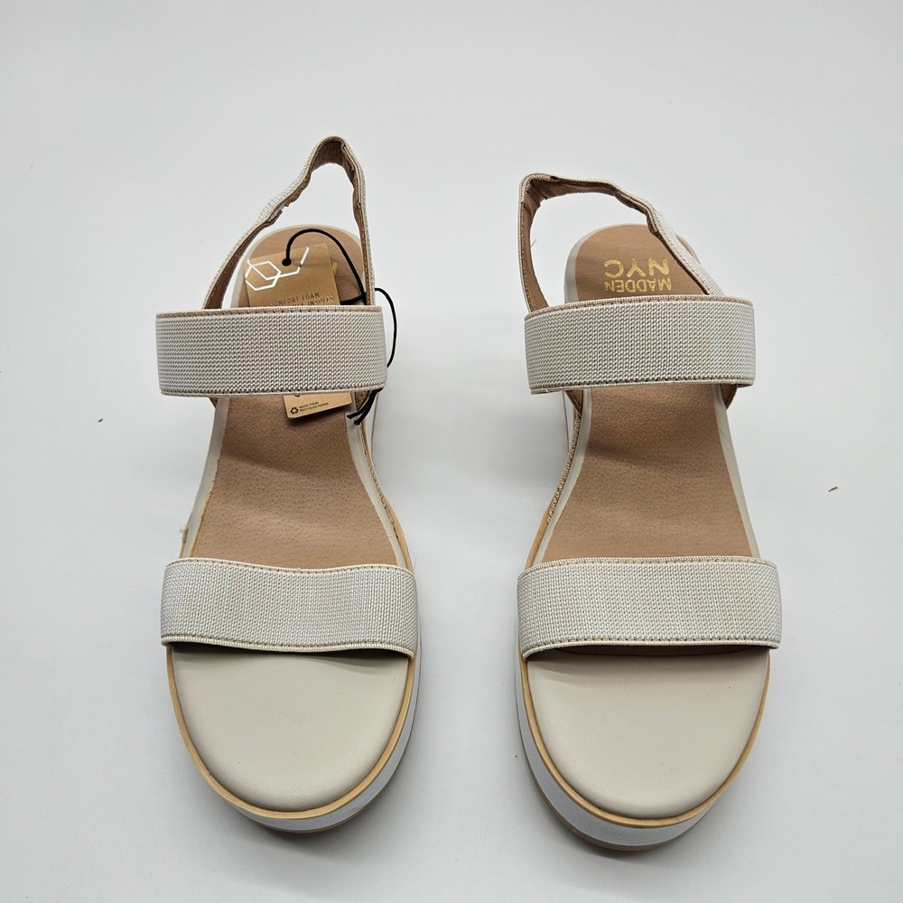 Madden NYC Womens Natural Espadrille Platform Wedge Sandals‎ Size 10